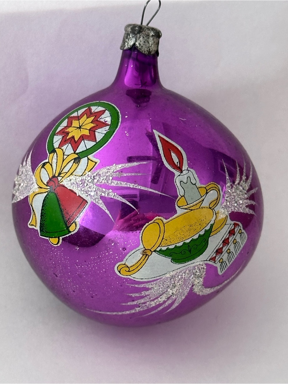 VINTAGE RUSSIAN ORNAMENT PURPLE - Picture 2 of 5